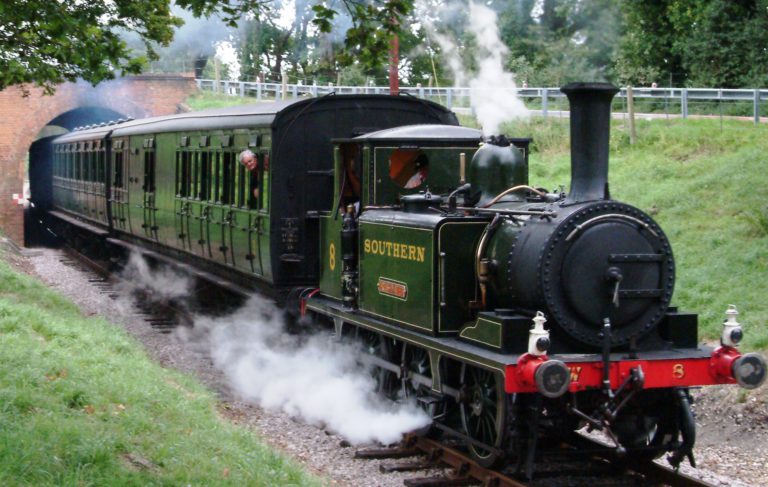 Steam train on the Severn Valley Railway near Highley, Shropshire