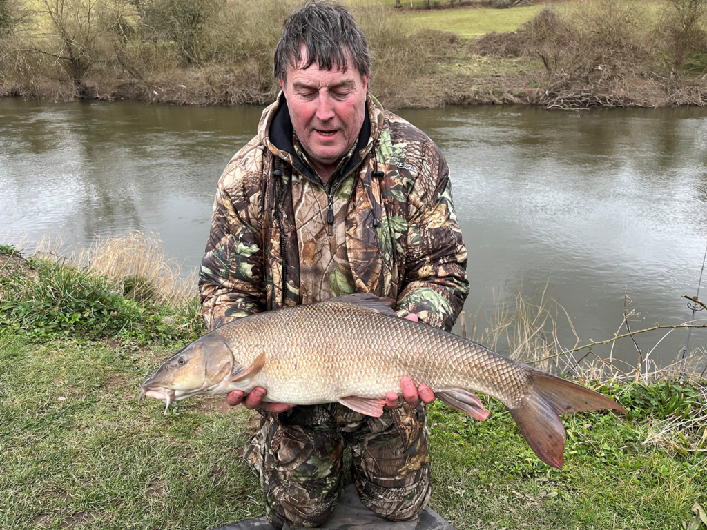 A barbel weighing over 10lb caught by Mr Jeffries near River Steam Holidays in Highley, Shropshire