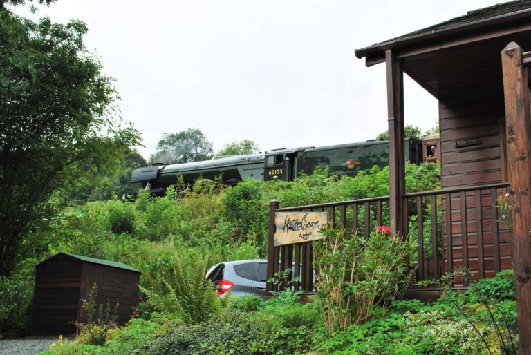 Steam train close-up on the Severn Valley Railway near Highley